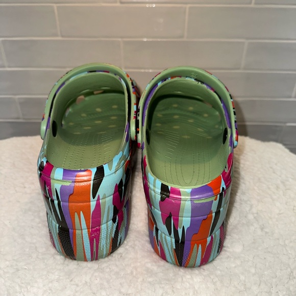 Multicolor Camo Platform Clogs - Picture 5 of 7